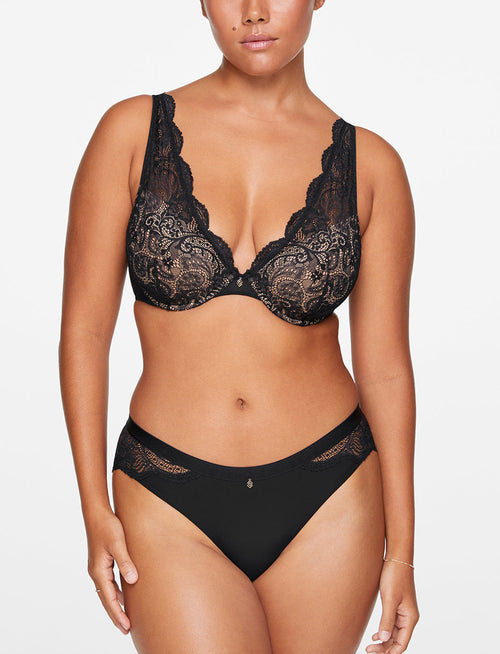 Lace Contour Plunge Bra, Black - Thirdlove - Nylon/Spandex,model2