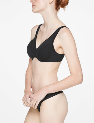 Organic Cloud Cotton Bra, Black - Thirdlove - Organic Cotton/Spandex,modelD