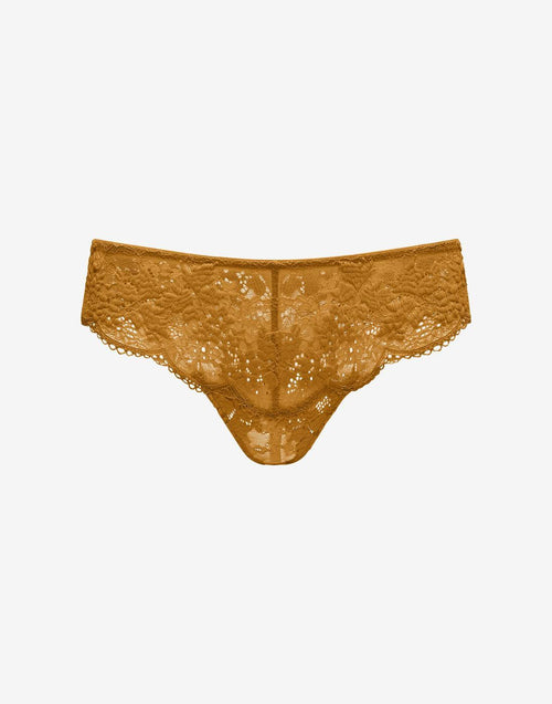 All Day Lace Thong - Amber - 51% Recycled nylon/42% Nylon/7% Spandex - ThirdLove