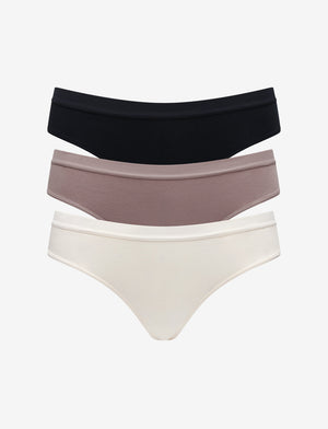 Organic Cloud Cotton Thong 3 Pack Box