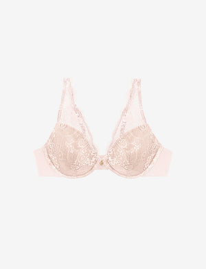 24/7® Lace Contour Plunge Bra, Soft Pink - Thirdlove - Nylon/Spandex