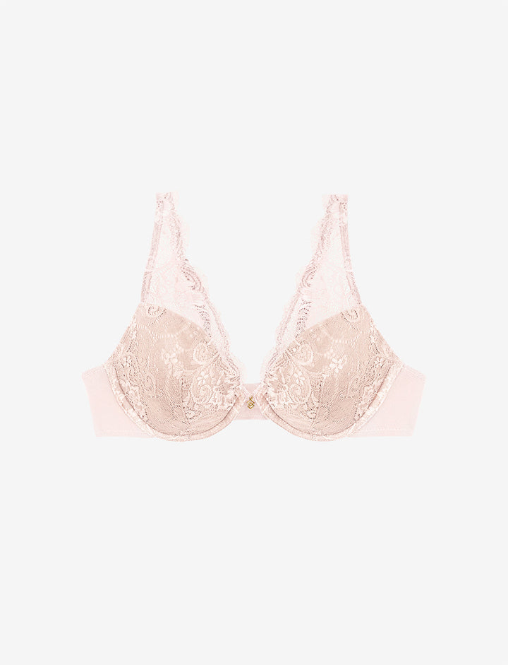 24/7® Lace Contour Plunge Bra, Soft Pink - Thirdlove - Nylon/Spandex