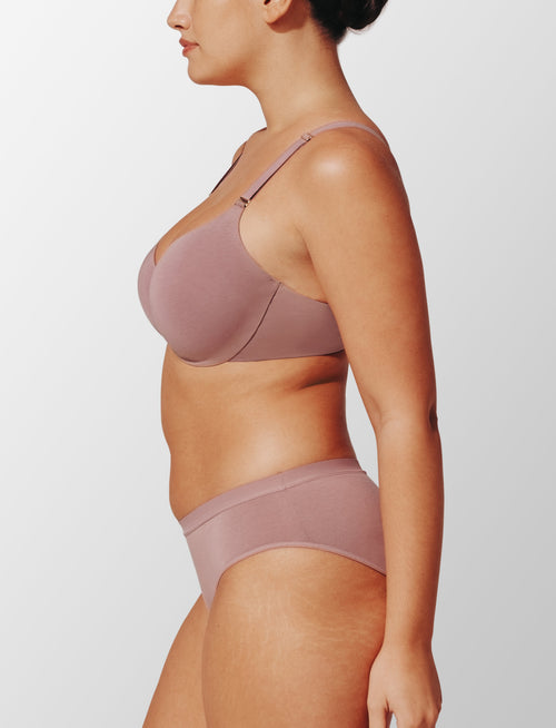 Organic Cloud Cotton T-Shirt Bra, Twilight - Thirdlove - Organic Cotton/Spandex,modelLLL