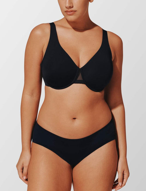 24/7® Classic Unlined Minimizer Bra, Black - Thirdlove - Nylon/Spandex,modelLLL