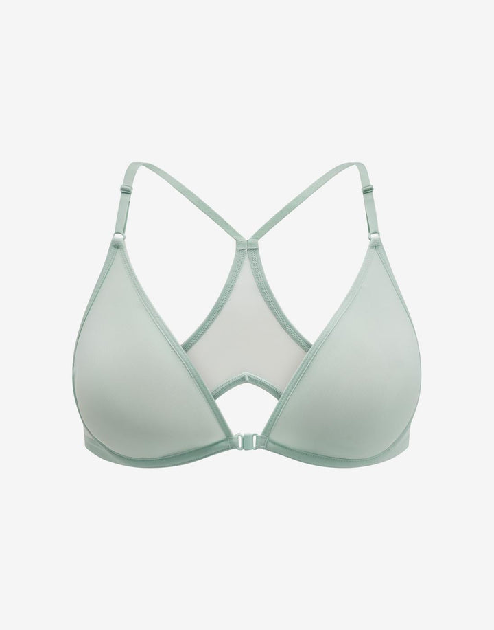 Bare Mesh Front Close Racerback Bra, Daydream - Thirdlove - Mesh