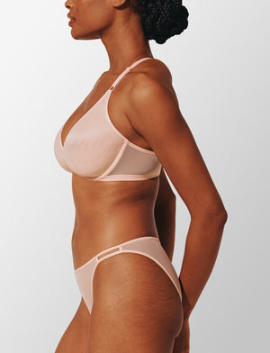 Bare Mesh Front Close Racerback Bra, Rose Dust - Thirdlove - Mesh,modelAAA