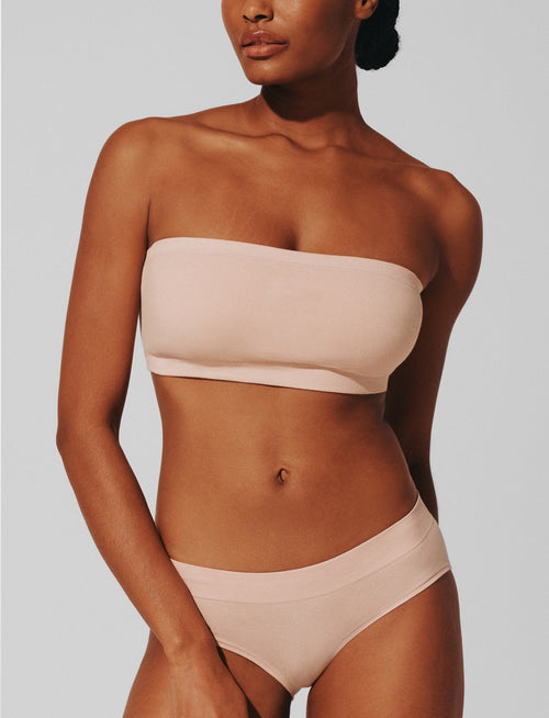 Seamless Cloud Cotton Wireless Bandeau, Rose Dust - Thirdlove - Nylon/Spandex,modelAAA