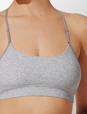 Seamless Cloud Cotton Wireless Bralette, Heather Gray - Thirdlove - Nylon/Spandex,modelMMM