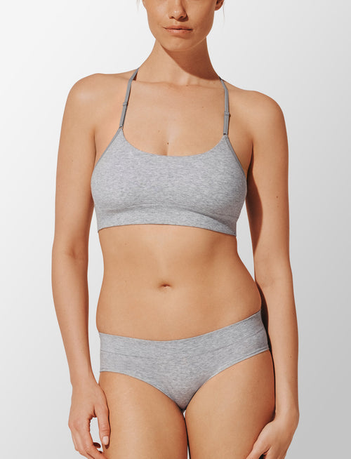 Seamless Cloud Cotton Wireless Bralette, Heather Gray - Thirdlove - Nylon/Spandex,modelMMM