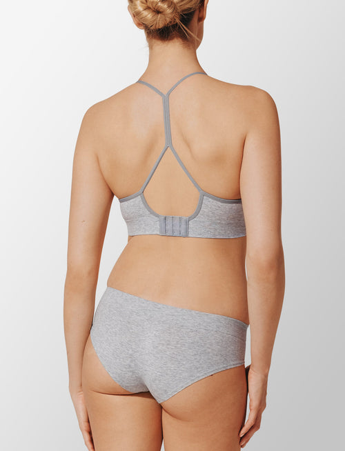 Seamless Cloud Cotton Wireless Bralette, Heather Gray - Thirdlove - Nylon/Spandex,modelMMM