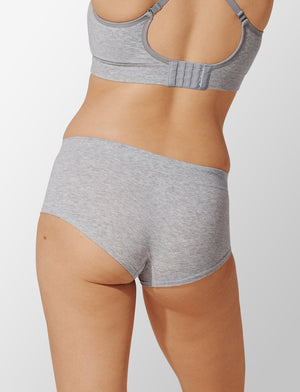 Seamless Cloud Cotton Boyshort - Heather Grey - Nylon/spandex - ThirdLove,modelMMM