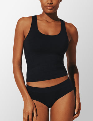 Seamless Cloud Cotton Shelf Tank Top, Black - Thirdlove - Nylon/Spandex,modelAAA