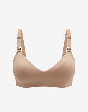Organic Cloud Cotton Wireless Nursing Bra, Taupe - Thirdlove - Organic Cotton/Spandex