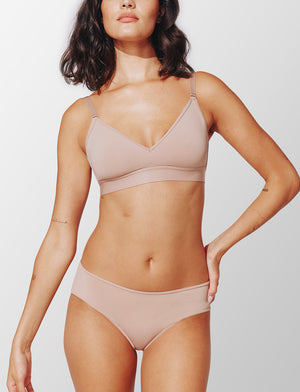 24/7® Classic Wireless Bralette, Taupe - Thirdlove - Nylon/Spandex,modelFFF