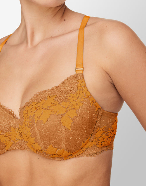 All Day Lace T-Shirt Bra, Amber - Thirdlove - 51% Recycled nylon/42% Nylon/7% Spandex,model1