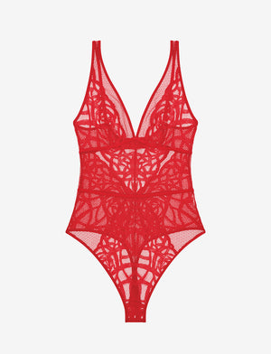 Rose Lace Unlined Bodysuit, Red - Thirdlove - 86.2% nylon/13.8% Spandex