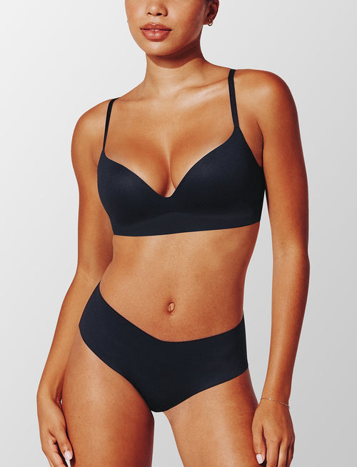 Zero Edge Wireless Push-Up Bra, Black - Thirdlove - 50% nylon/50% Spandex,modelIII