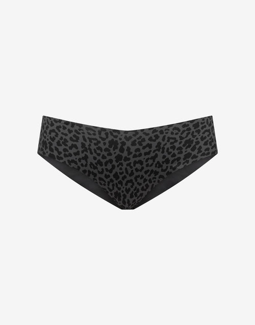 Zero Edge™ No-Show Cheeky - Black Leopard - Nylon/spandex - ThirdLove