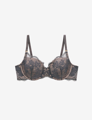 All Day Lace T-Shirt Bra, Charcoal - Thirdlove - 51% Recycled nylon/42% Nylon/7% Spandex