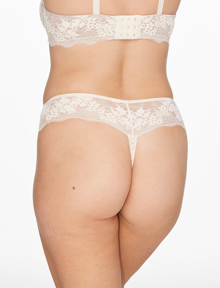 All Day Lace Thong - Sea Salt - 51% Recycled nylon/42% Nylon/7% Spandex - ThirdLove,model3