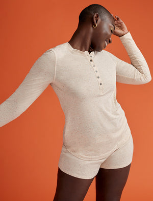 WonderKnit™ Pajama Henley - Oatmeal Heather -  -Thirdlove