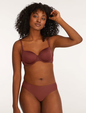 Comfort Stretch Thong - Sienna - Microfiber - ThirdLove,modelT