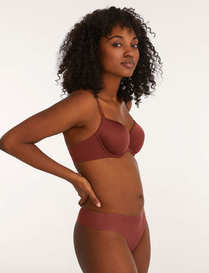 Comfort Stretch Thong - Sienna - Microfiber - ThirdLove,modelT