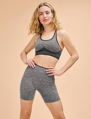 Flex Seamless Bike Short - Heather Grey - Nylon/spandex -Thirdlove
