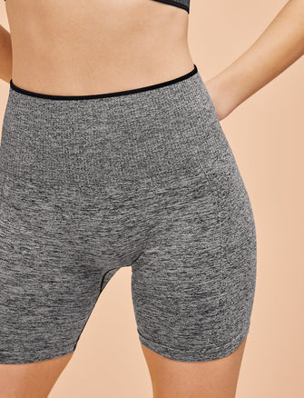 Flex Seamless Bike Short - Heather Grey - Nylon/spandex -Thirdlove