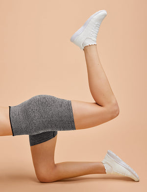 Flex Seamless Bike Short - Heather Grey - Nylon/spandex -Thirdlove