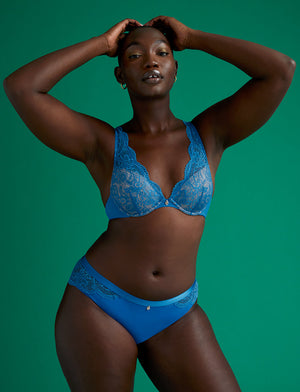 Lace Back Cheeky - Sapphire - Nylon/viscose/spandex - ThirdLove,modelAA