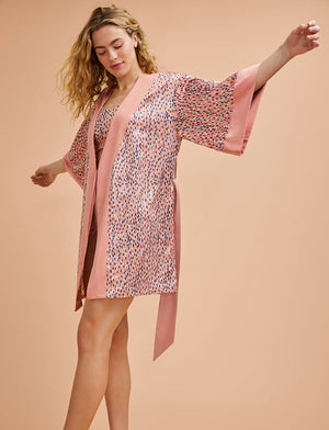 Satin Robe - Polyester - Thirdlove -  Abstract dot