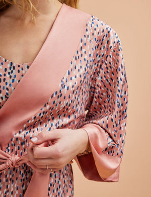 Satin Robe - Polyester - Thirdlove -  Abstract dot