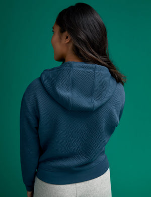 Quilted Sweatshirt - Deep Teal - Polyester/Spandex -Thirdlove