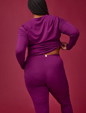 WonderKnit™ Pajama Henley - Berry Crush -  -Thirdlove