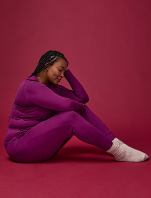WonderKnit™ Pajama Henley - Berry Crush -  -Thirdlove