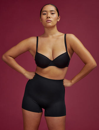Sculpt Long Shorts - Black - Nylon/Spandex - ThirdLove,modelCC