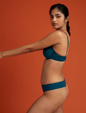 Comfort Stretch Thong - Deep Teal - Microfiber - ThirdLove,modelNN