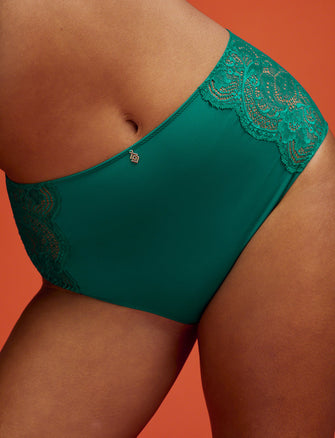Lace High Brief - Juniper - Nylon/viscose/spandex - ThirdLove,modelLL