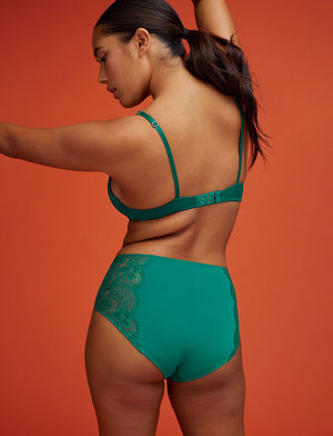 Lace High Brief - Juniper - Nylon/viscose/spandex - ThirdLove,modelLL
