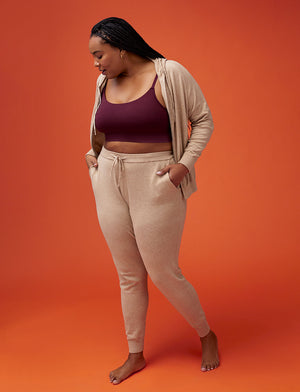 Cotton Cashmere Relaxed Fit Jogger - Taupe Heather - Cotton/Nylon/Cashmere -Thirdlove