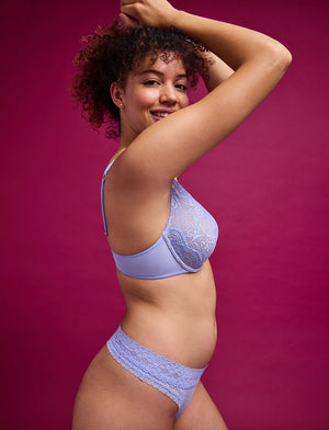 Lace Contour Plunge Bra, Blue Ice - Thirdlove - Nylon/Spandex,model7