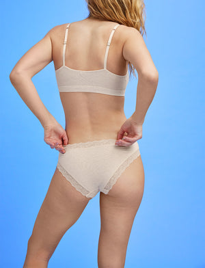 WonderKnit™ Bikini - Oatmeal Heather - Cotton/Modal/Spandex/Nylon - ThirdLove,modelQQ