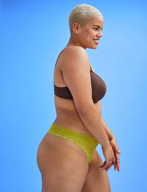 Everyday Lace Thong - Chartreuse - Nylon/Spandex -Thirdlove