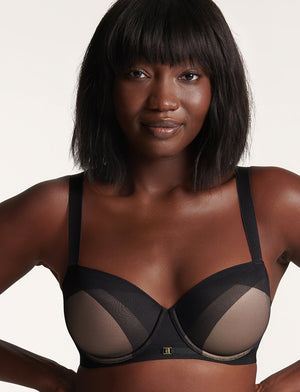 Ombre Mesh Demi Bra, Black - Thirdlove - Nylon/Spandex,modelAA