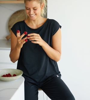 Knit Jogger - Black - Cotton/Spandex -Thirdlove