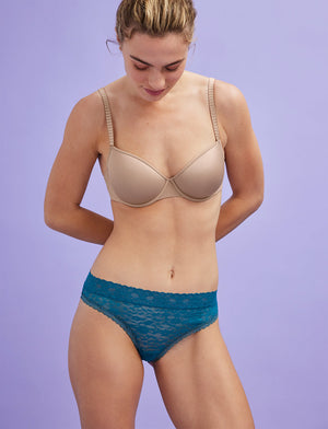 Everyday Lace Bikini - Midnight Teal - Nylon/Spandex -Thirdlove