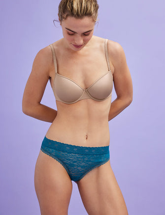 Everyday Lace Bikini - Midnight Teal - Nylon/Spandex -Thirdlove
