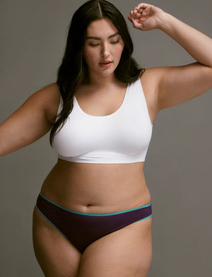 Everyday Cotton Thong - Blackberry - Cotton/Spandex - ThirdLove,modelH