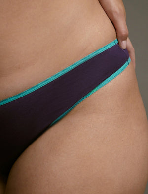 Everyday Cotton Thong - Blackberry - Cotton/Spandex - ThirdLove,modelH